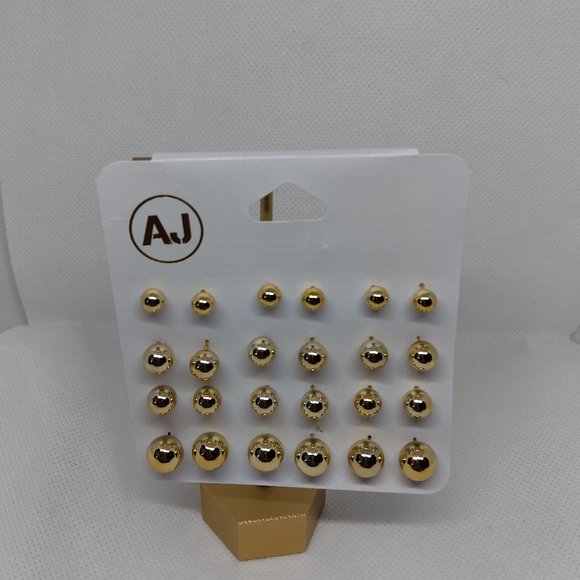12 Pair Assorted Size Earring Set - Picture 1 of 2